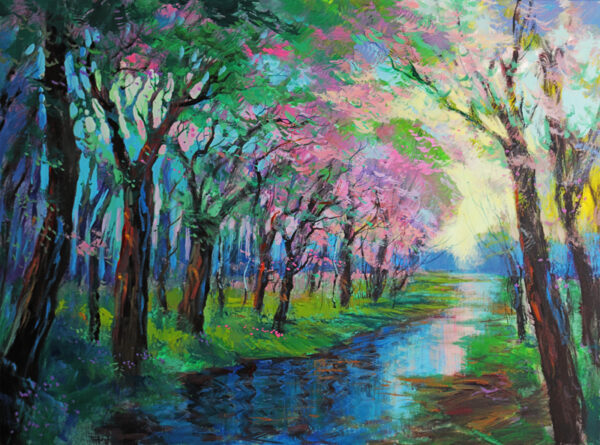 Michael Schofield "Huckleberry Stream" Mixed Media Original