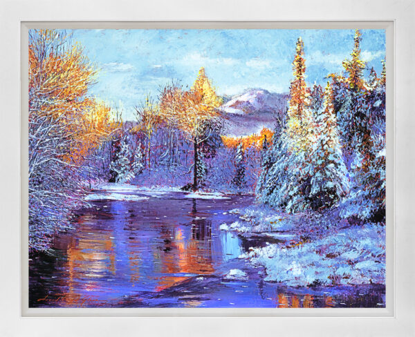 David Lloyd Glover "Winter Lake" Mixed Media Original